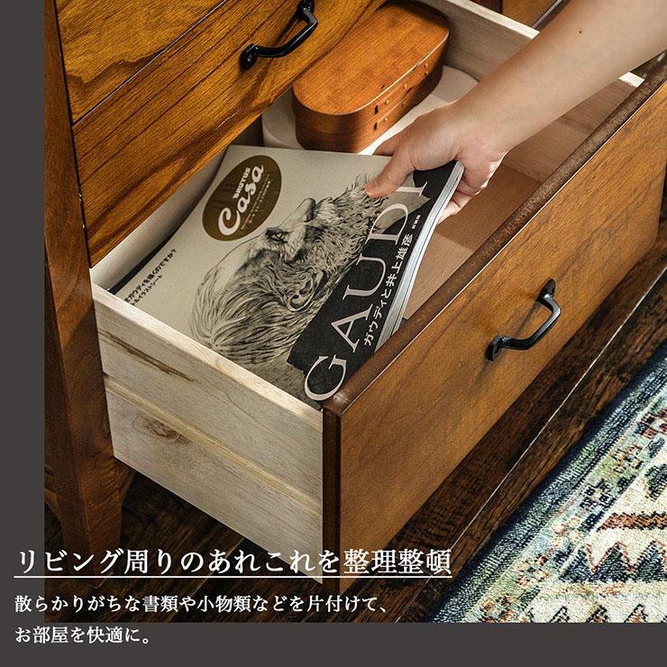 完成品 ライティングチェスト 幅60cm キャビネット サイドボード 折りたたみデスク リビングボード 収納棚 引出し収納 省スペース 天然木 リビング おしゃれ_12