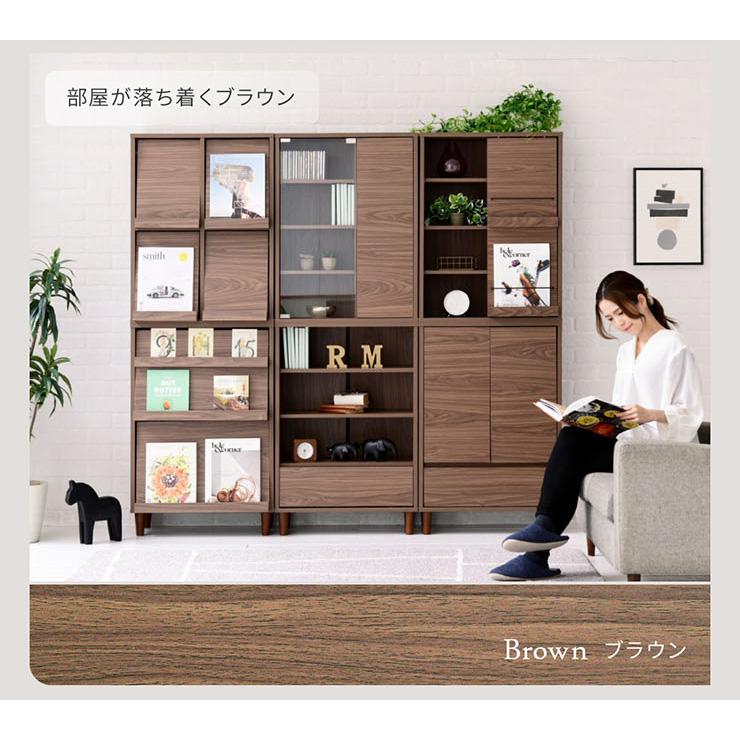 リビングチェスト 扉&チェストタイプ 幅60cm ラック 収納棚 本棚 食器