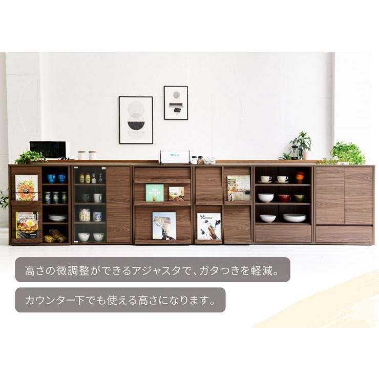 ディスプレイラック スライド扉&オープンタイプ 幅60cm ラック