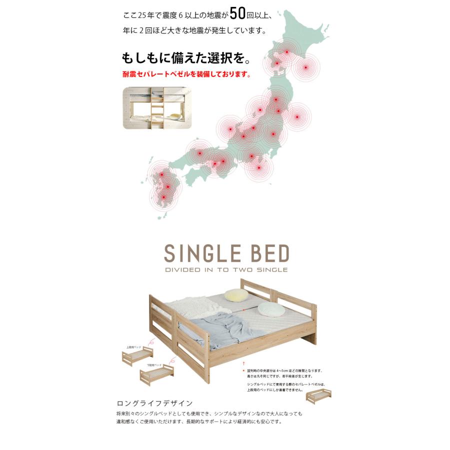 特許 超耐震構造 二段ベッド 2段ベッド シングルサイズ ロータイプ すのこ マットレス おしゃれ ROUNDY(ラウンディ) ＋ マットレス COZY Sサイズセット 4色対応_19