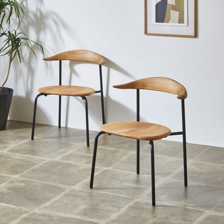 シギヤマ家具工業 フランツ ダイニングチェア ホワイトオーク材 ダイニングチェア「フラン」 オーク材ホワイトオーク色 張地 布