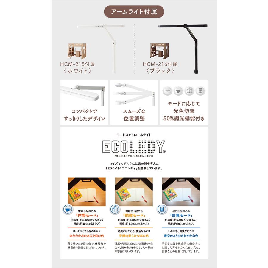 コイズミ ロフト システムベッド システムベッドデスク システムベット 子供 ハイタイプ おしゃれ 木製 Built COMPO(ビルトコンポ) ハイベッドデスク 2色対応_13