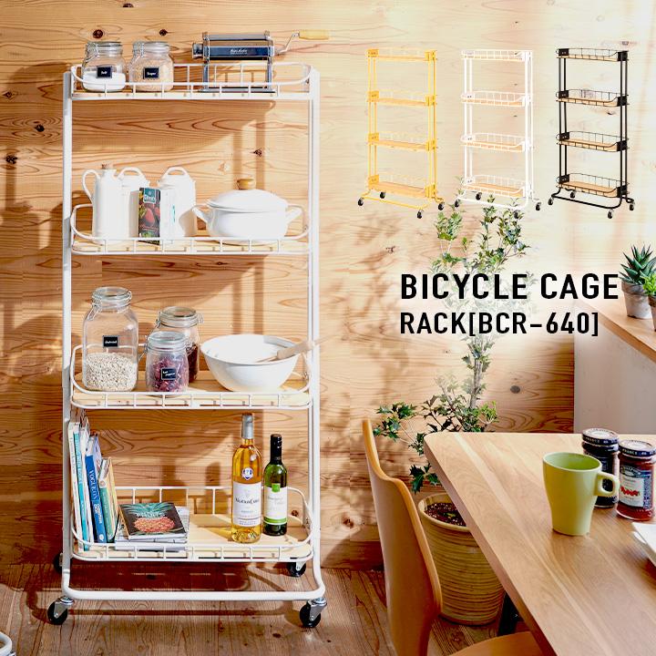 日本製 無垢パイン材使用 キッチンワゴン 黄色いタイルが可愛いです