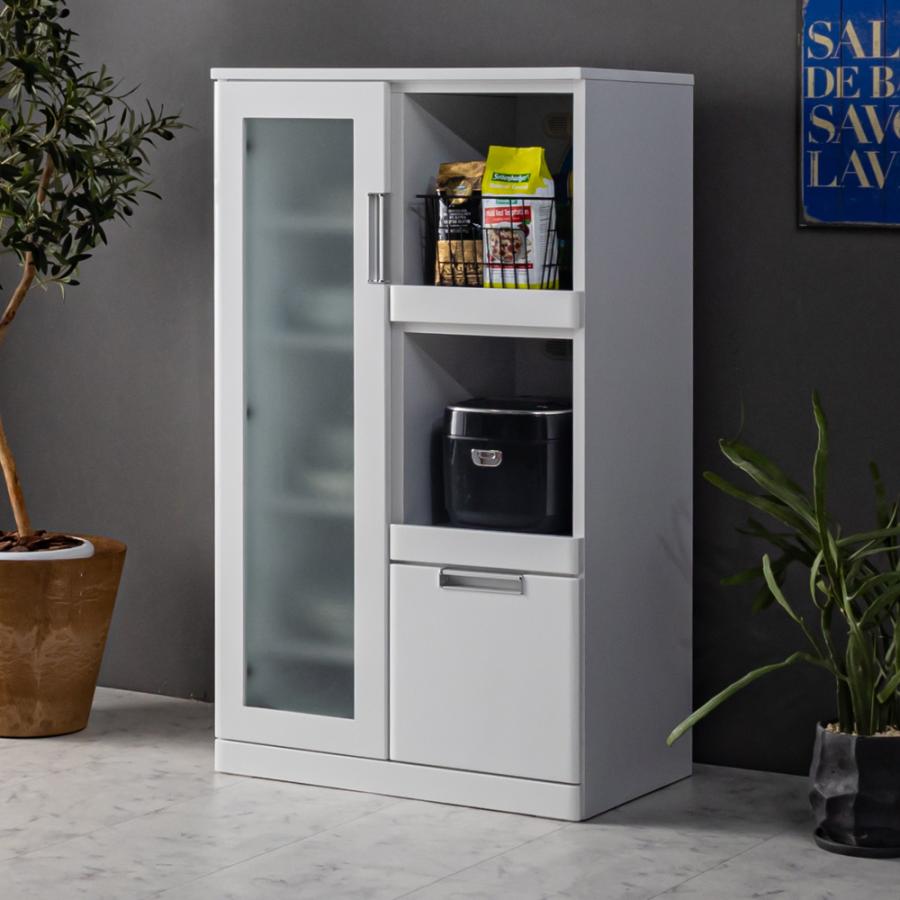 完成品 鏡面ホワイト レンジ台 幅70cm レンジラック レンジ収納