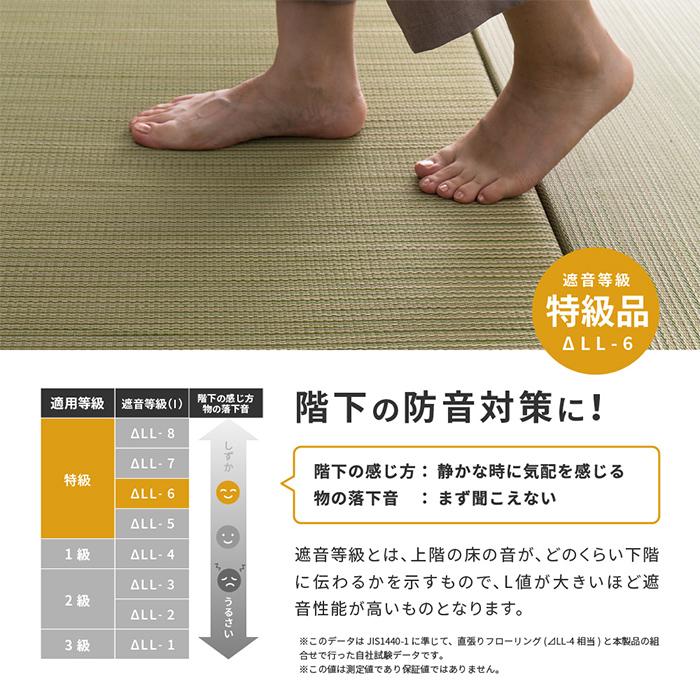 ユニット畳 おしゃれ 9枚入 置き畳 綾川 約82x82cm 畳ラグ い草畳 い草 厚さ約2.5 クッション性 カラーバリエーション 滑止め加工 軽量 リビング 寝室 子供部屋_7
