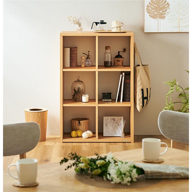 木製本棚 オープンシェルフ付き 堀田木工所 国産 完成品 3段 ラック 収納棚 棚 オープンラック ワード