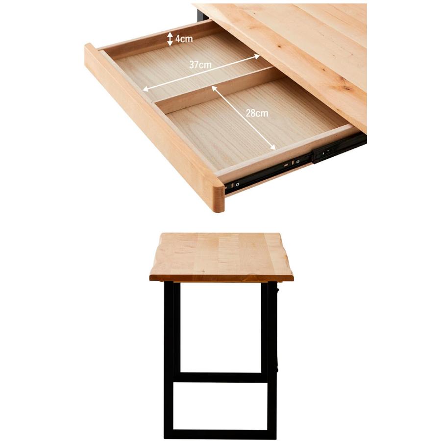 バーチ無垢材使用 デスク 幅120cm 学習机 学習デスク 勉強机 書斎机 机