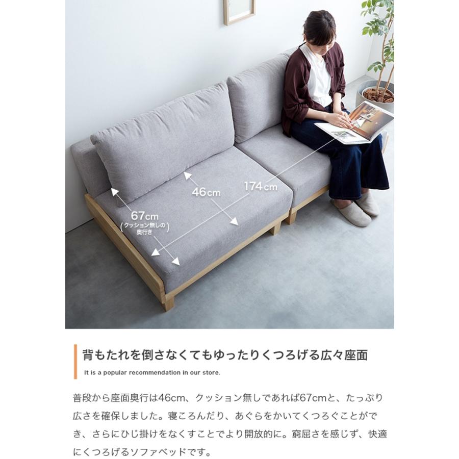 【Estela】リクライニングソファベッド グレー　分割式セパレート式 椅子 おしゃれ Estela リクライニングソファベッド 天然木 ウレタン