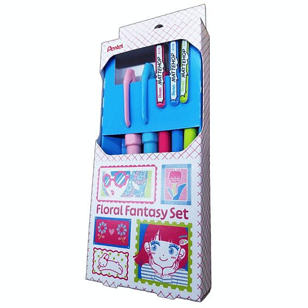 ぺんてる（Pentel） マットホップMATTEHOP3本と筆touchサインペン2本の