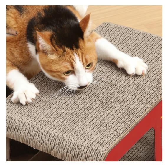 【4632】☆9 猫用爪とぎ 猫ハウス キャットハウス 【ロンドンバス デザイン】ダンボールハウス 爪とぎ兼ベッド 猫箱 猫ベッド 猫爪とぎボックス おもちゃ｜superkid｜07