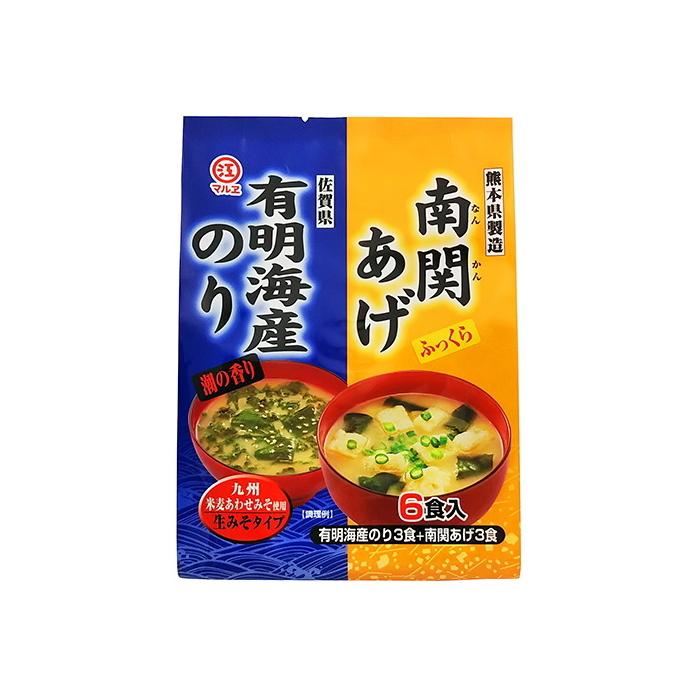 【6213】☆7 マルエ 南関あげと海苔のみそ汁 ６食入×5個セット 即席みそ汁 味噌汁 九州米麦あわせみそ使用 生みそタイプ｜superkid｜02