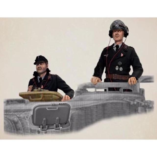 送料無料 1/16 ドイツ軍 戦車兵 半身 2体セット F134 未塗装＆未