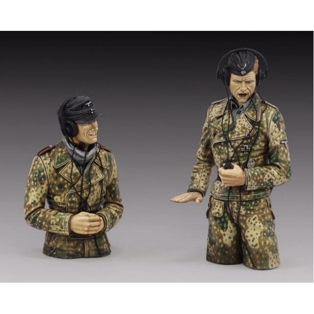 送料無料 1/16 ドイツ軍 SS親衛隊 戦車兵 半身 2体セット T530 未塗装