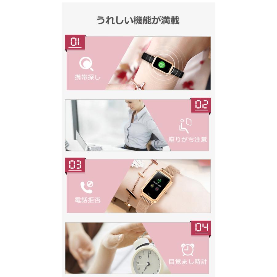 スマートウォッチ 女性向け HT2 日本語対応 レディース 血中酸素 1.08