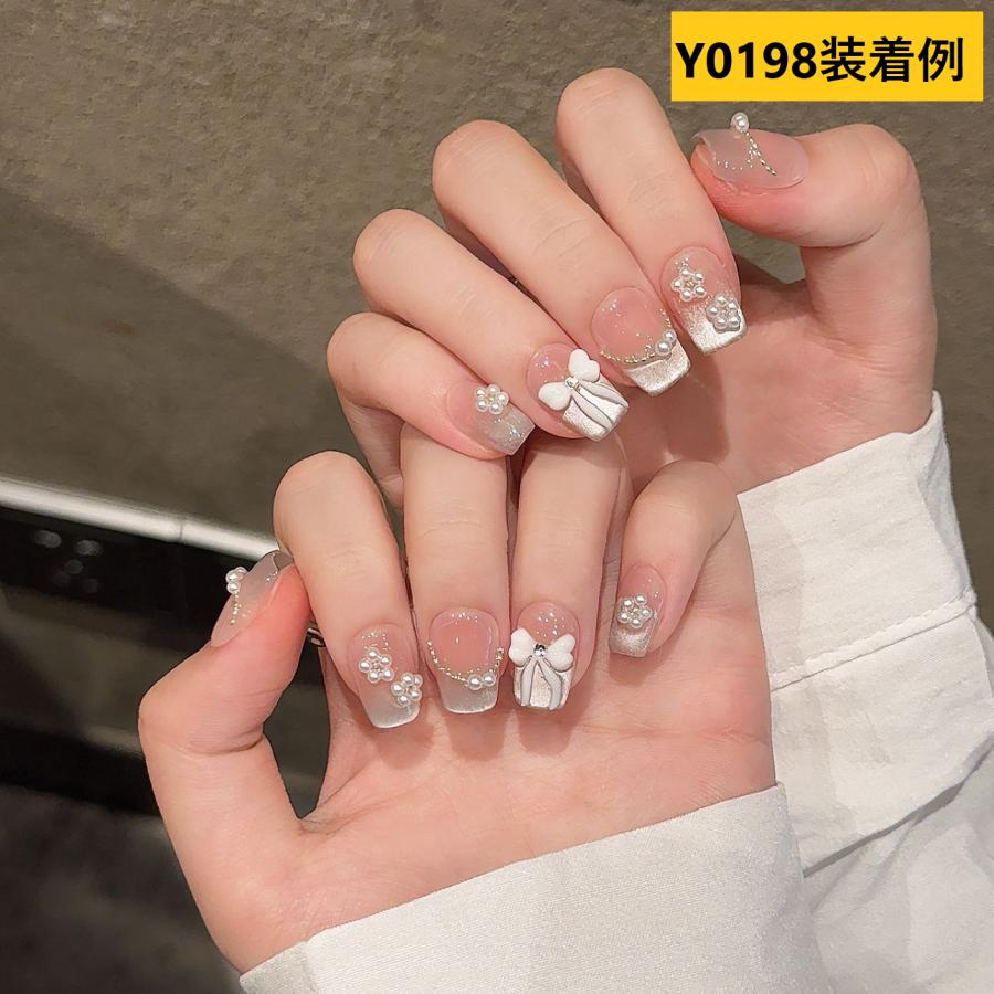 ネイルチップ ショート 手 オーダーメイド 手作り品 3D立体 ジェル  