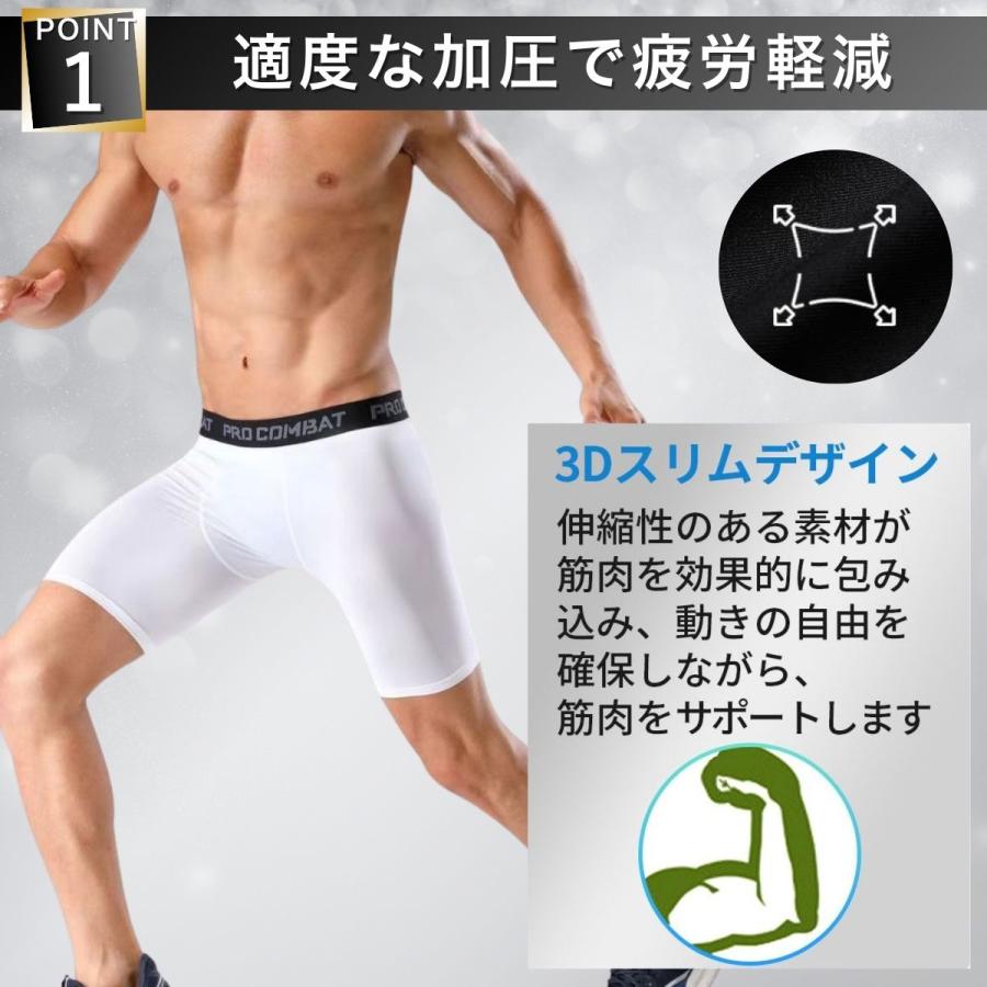 スポーツタイツ メンズ スパッツ ショート ハーフ 夏用 レギンス コンプレッションパンツ 伸縮 トレーニング 加圧 爆買 | ブランド登録なし | 07