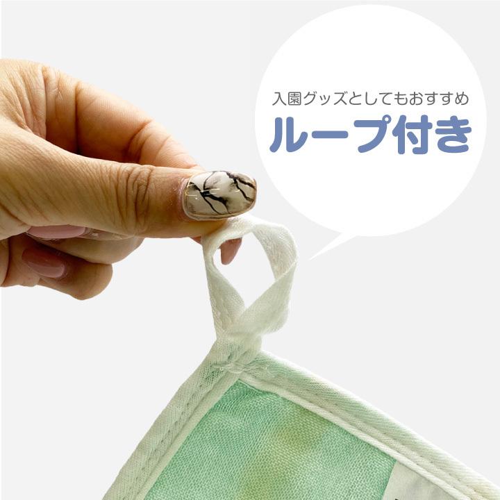 ループ付きガーゼハンカチ5枚セット 綿100％ 厚手 赤ちゃん ベビー用品