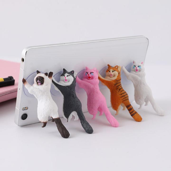 猫が支えるスマホスタンド 吸盤付き vol.2 全7種類 可愛い 猫 アニマル 