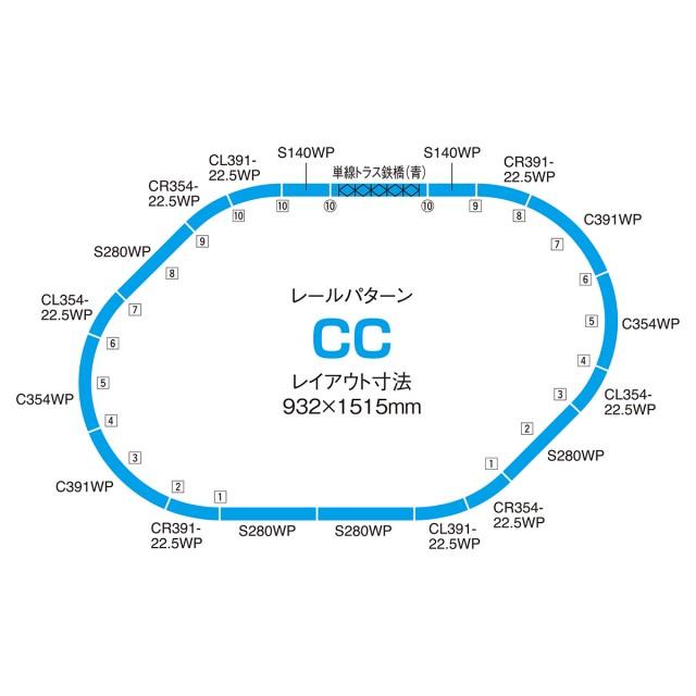カント付レール 立体交差セット(レールパターンCC) [91013] : スーパー