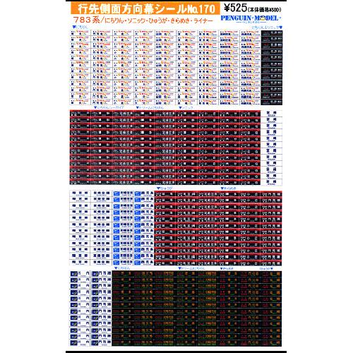 JR九州 783系 側面行先字幕(方向幕) ロール状 行先側面方向幕シール 783系/にちりん・ソニック・ひゅうが・きらめき