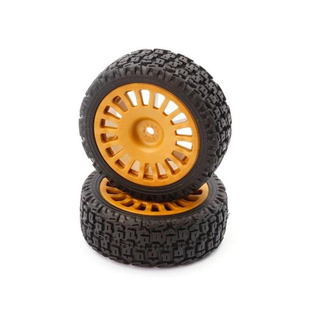 25mmホイール 18本スポーク 12mmHEX ゴールド タイヤセット 2個入り