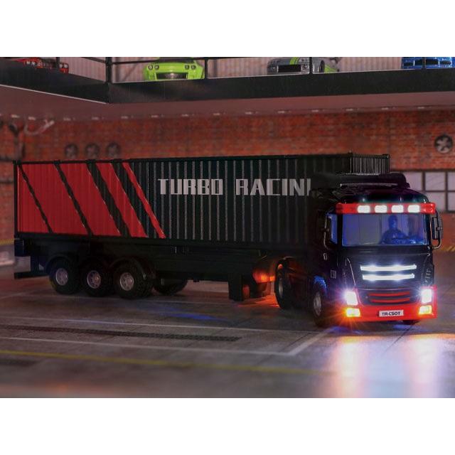 TURBO RACING 1/76スケール C50ブラック トレーラートラック [C50-BK