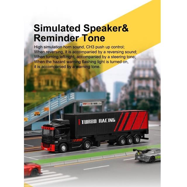 TURBO RACING 1/76スケール C50ホワイト トレーラートラック [C50-WH