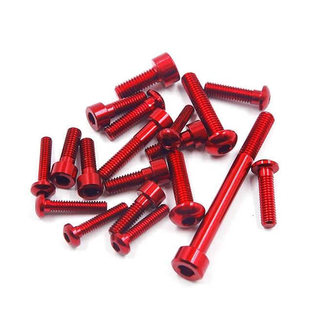 アルミスクリューセット レッド SANWA M17 [YA-0733RD