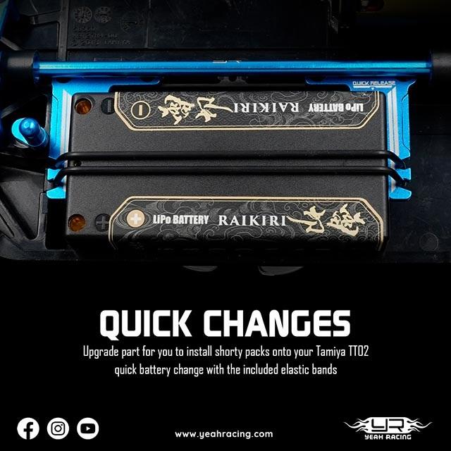 アルミショートバッテリーホルダーセット タミヤTT02 ブルー [TATT