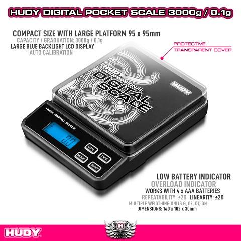 HUDY デジタルポケットスケール(3000g/0.1g) [107866#] : スーパー