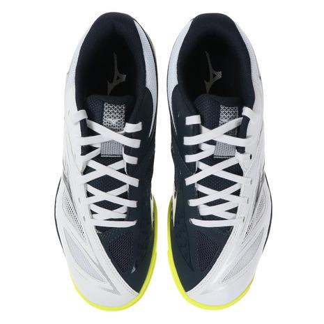 ミズノ(MIZUNO) 卓球シューズ ウエーブメダル 6 (WAVE MEDAL) 81GA191514 ホワイト×ネイビー×イエロー 男女兼用 (メンズ、レディース)|supersportsxebio|02