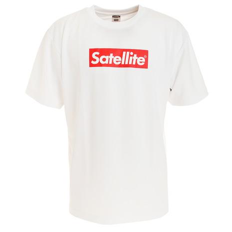 サテライト（Satellite） バドミントン ウェア Tシャツ 半袖 ドライ RED BOX STSDR WHITE （メンズ）