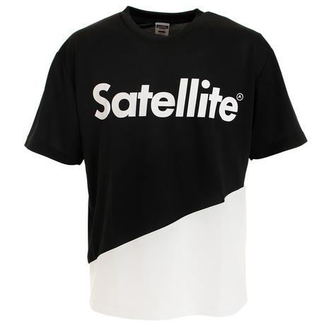サテライト Satellite バドミントン ウェア Tシャツ 半袖 2トーン ドライ Sts2d Black White メンズ Vhaiyen Vn