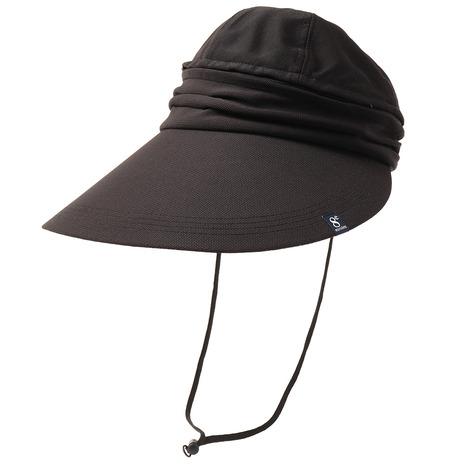 ウィッテム 格安販売中 HUITIEME 帽子 レディース サンバイザー 2WAY 大きめ 日よけ BLK HU20SST898003 バイザー 独特な店