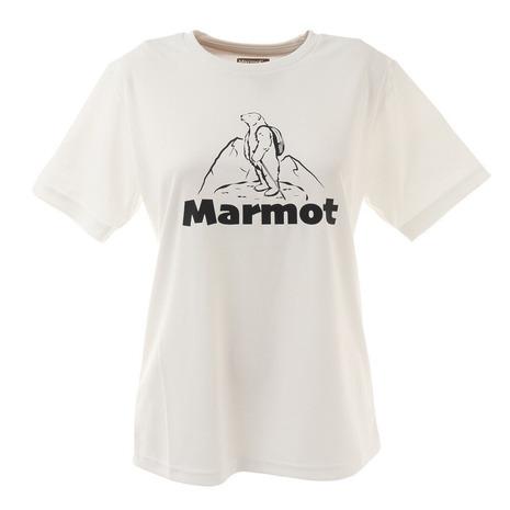 マーモット Marmot 半袖Tシャツ ホワイト TOWRJA60XB WH ティーシャツ 驚きの価格が実現 クルーネック レディース アウトドア プリント 市場 カジュアル トップス UVカット