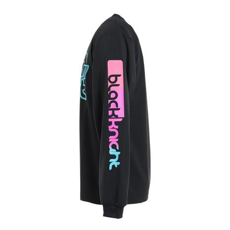 ブラックナイト(blackknight) バドミントンウェア ドライ ロングTシャツ T-2242-BLA (メンズ、レディース)|supersportsxebio|02