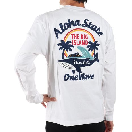 フララニ（Hula Lani）（メンズ）長袖Tシャツ 刺繍ロンティー クジラ 224HU1LT054 WHT｜supersportsxebio｜04