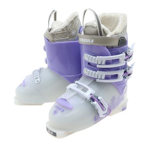 シュトロイレ(STREULE)ジュニア 子供 スキーブーツ ホワイト パープル FINE TYPE3 ST22FG0027 W… STREULE（シュトロイレ） （キッズ）ジュニア 子供 スキーブーツ