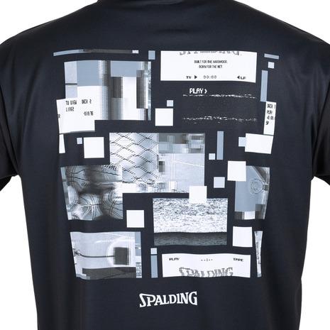 スポルディング（SPALDING）（メンズ）バスケットボールウェア UVカット Tシャツ デジタルコラージュバックプリント SMT23012 速乾｜supersportsxebio｜10