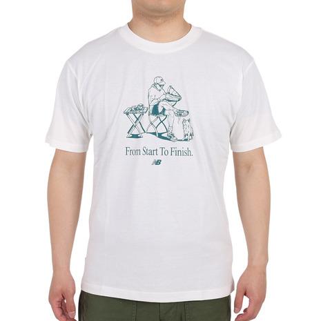 ニューバランス（new balance）（メンズ）半袖Tシャツ メンズ Essentials Cafe Grandpa  Jersey  MT31560SST 綿100%｜supersportsxebio｜02