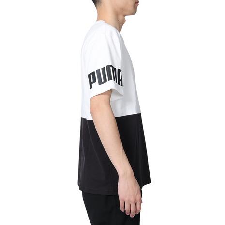 プーマ（PUMA）（メンズ）半袖Tシャツ メンズ POWER カラーブロック 674926 02 WHT｜supersportsxebio｜05