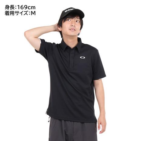 野球ウェア　OAKLEYオークリー　半袖ポロシャツLサイズダークブラックシルバー OAKLEY オークリー（OAKLEY）（メンズ）半袖ポロシャツ 吸汗速乾