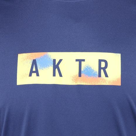 アクター（AKTR）（メンズ、レディース）バスケットボールウェア SCRIBBLE ボックスロゴ スポーツ Tシャツ 124-018005 NV 速乾｜supersportsxebio｜09