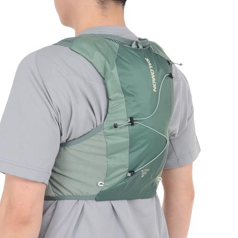 【1回着用・極美品】サロモン アクティブスキン4 Lサイズ フラスク2本付 SALOMON（サロモン） （メンズ、レディース）ランニングバッグ