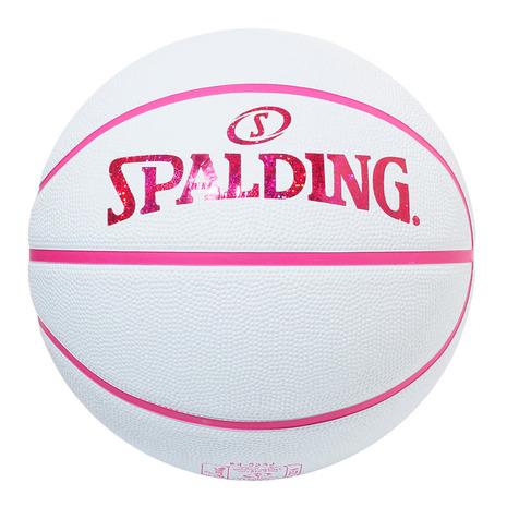 スポルディング（SPALDING）（キッズ）バスケットボール 5号球 ホログラム ホワイト×ピンク ラバー 84-527J｜supersportsxebio｜02