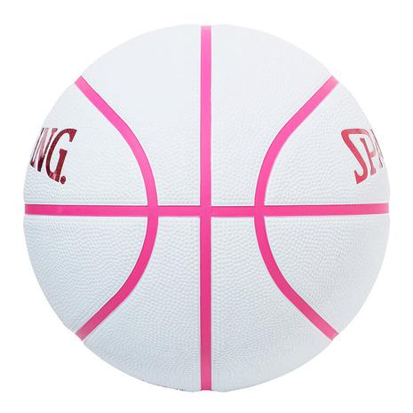 スポルディング（SPALDING）（キッズ）バスケットボール 5号球 ホログラム ホワイト×ピンク ラバー 84-527J｜supersportsxebio｜03