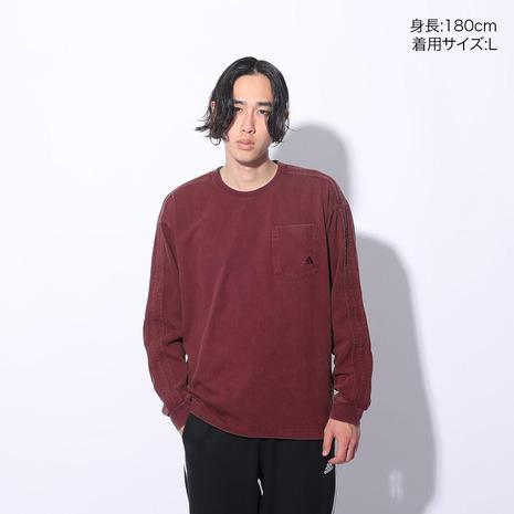 アディダス（adidas）（メンズ、レディース）スリーストライプス WASH ロングスリーブTシャツ ヘビーウェイト ルーズフィットKUE34｜supersportsxebio｜02