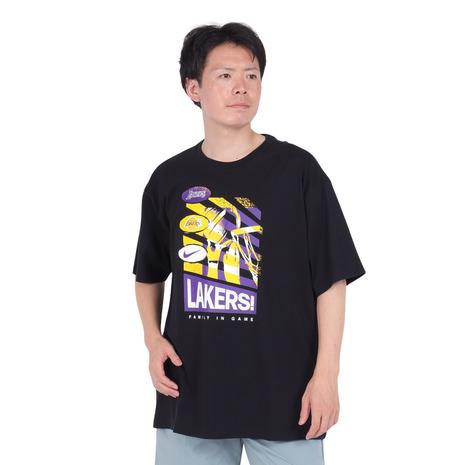 メンズ NIKE NBA レイカーズ ウォームアップ シャツ 半袖 LAKERS XXL