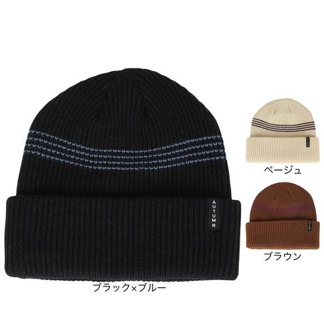 AUTUMN（メンズ、レディース）ビーニー ニット帽 AT24 MINI STRIPE
