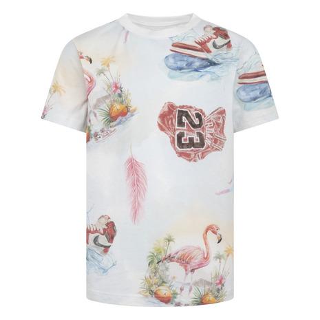 Jordan ジョーダン（JORDAN）（キッズ）総柄 フラミンゴ 半袖Tシャツ